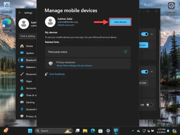 Add a mobile device