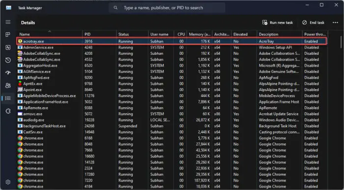 Efficiency Mode in the Task Manager toggles per app CPU throttling