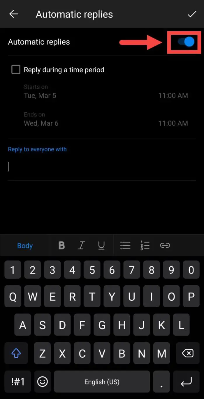 Enable automatic replies