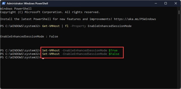 How To Enable, Disable Enhanced Session Mode In Hyper-V 4 Enable or disable Enhanced Session mode from PowerShell
