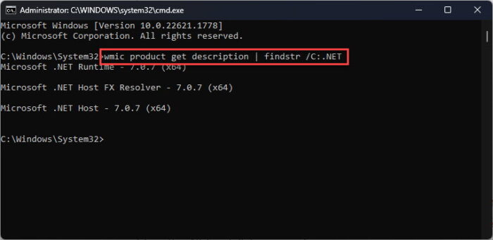 Download .NET 7.0.7 (Offline Installers) 3 Find the installed NET version
