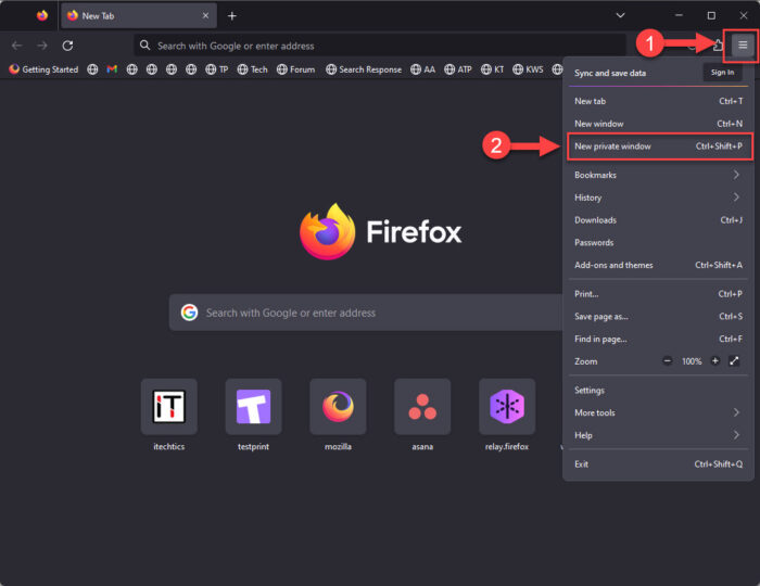 How To Enable, Disable In-Private Browsing In All Browsers 11 Open private window in Mozilla Firefox