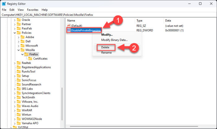 How To Enable, Disable In-Private Browsing In All Browsers 18 Re enable private browsing in Firefox