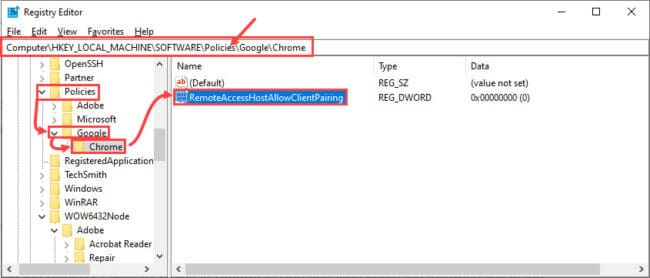 2 Ways to Disable PIN Authentication in Google Chrome Remote Desktop 4 regedit keys dwords
